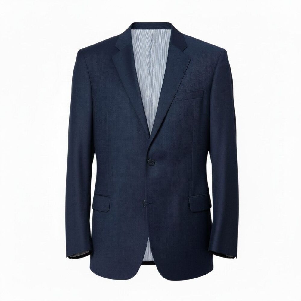 Brooks Brothers Explorer Fitzgerald Fit Suit Jacket Mens 44L Navy Birdseye Wool